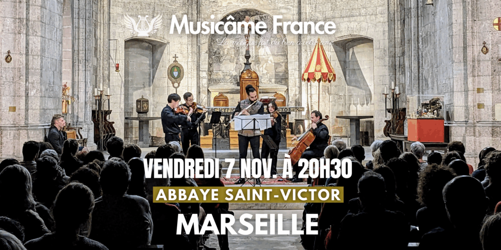 Affiche du concert Musicâme France à l'Abbaye Saint-Victor de Marseille le 7 novembre 2025 à 20h30